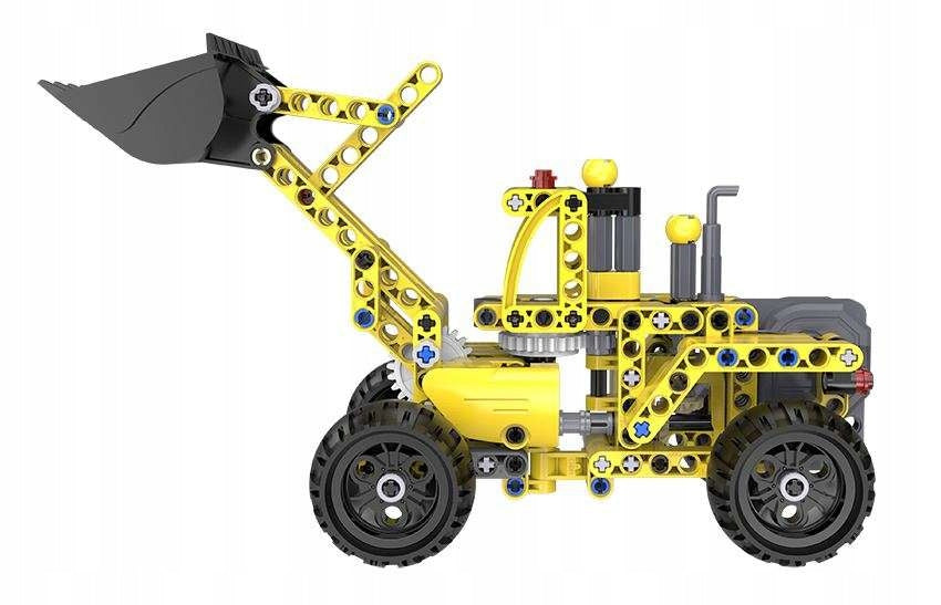 CADA Statybiniai blokeliai: Krautuvas-buldozeris su atgalinės eigos mechanizmu, 213 elementų