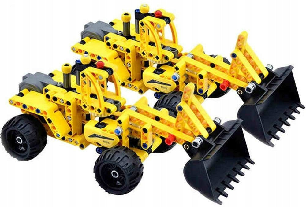 CADA Statybiniai blokeliai: Krautuvas-buldozeris su atgalinės eigos mechanizmu, 213 elementų