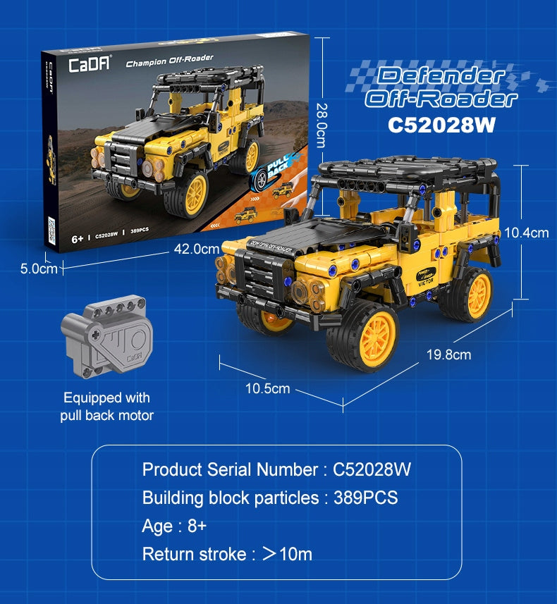 CADA Konstruktorius visureigis automobilis su atgal traukiamu varikliu 389 el.