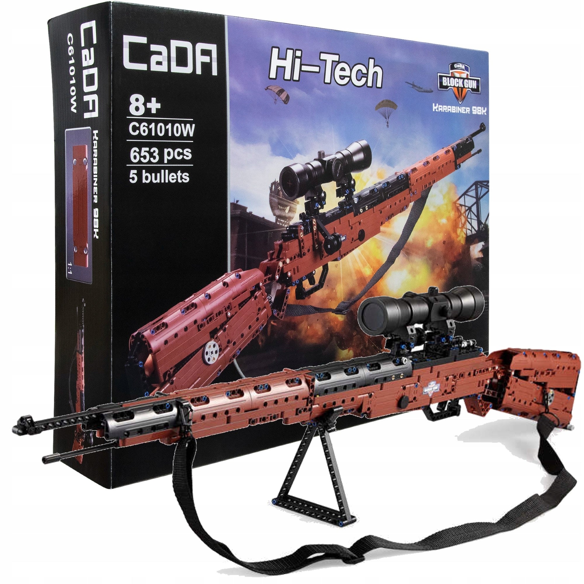 CADA Kaladėlių replika šautuvo 98K 653 detalės + šoviniai