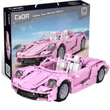 CADA konstruktoriaus automobilis kabrioletas rožinis 37 cm didelis auto kabrioletas transporto priemonė 1181 el.