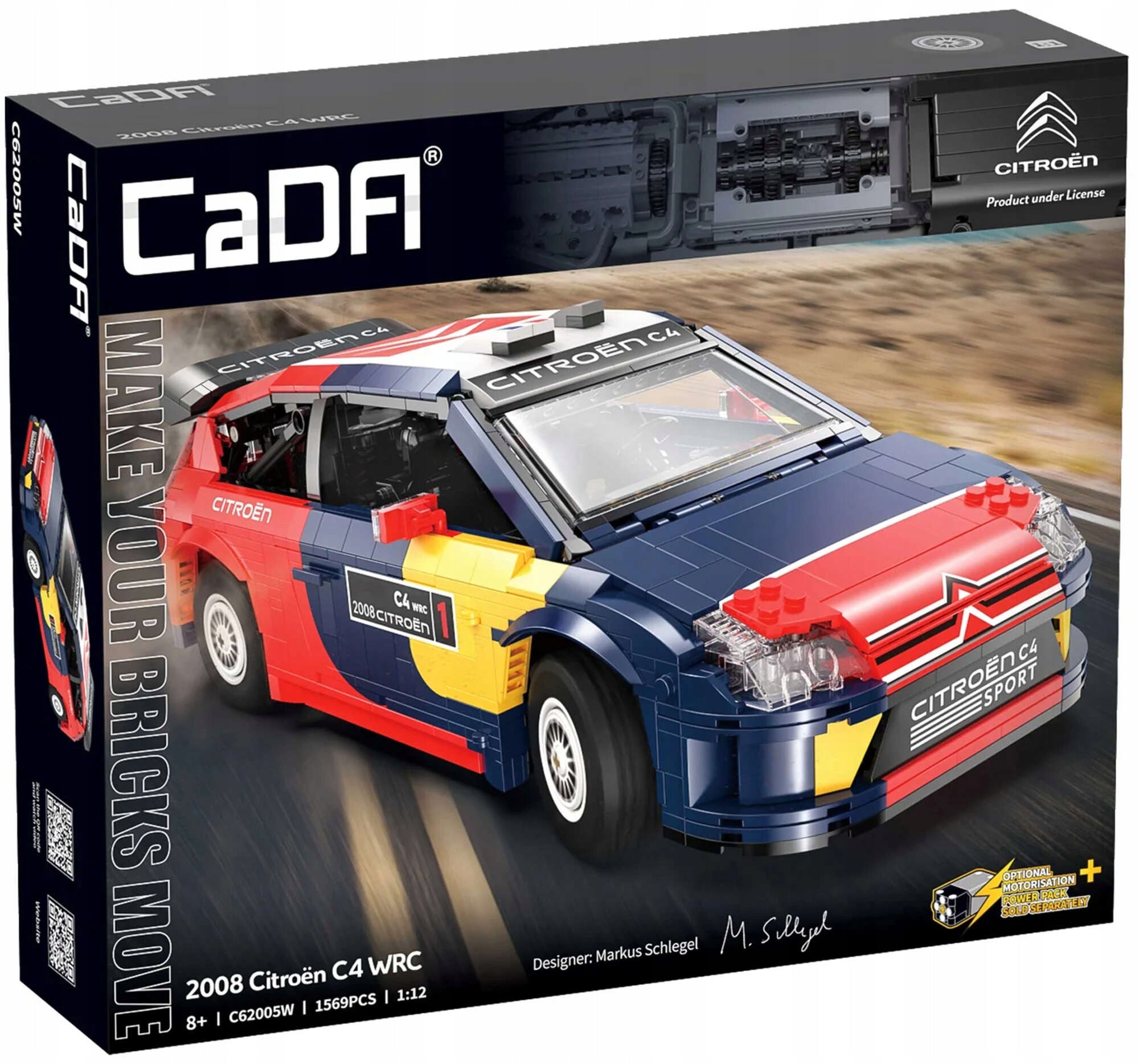 CADA KONSTRUKTORIUS AUTOMOBILIO MODELIS CITROEN C4 WRC 2008 1569 ELEMENTŲ