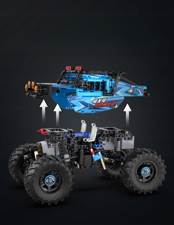 CADA NUOTOLINIU BŪDU VALDOMAS VIKŠRINIS KONSTRUKTORIUS TECHNIC 4X4 MONSTER 699 ELEMENTAI RC LED