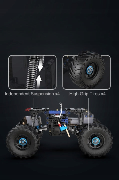 CADA NUOTOLINIU BŪDU VALDOMAS VIKŠRINIS KONSTRUKTORIUS TECHNIC 4X4 MONSTER 699 ELEMENTAI RC LED