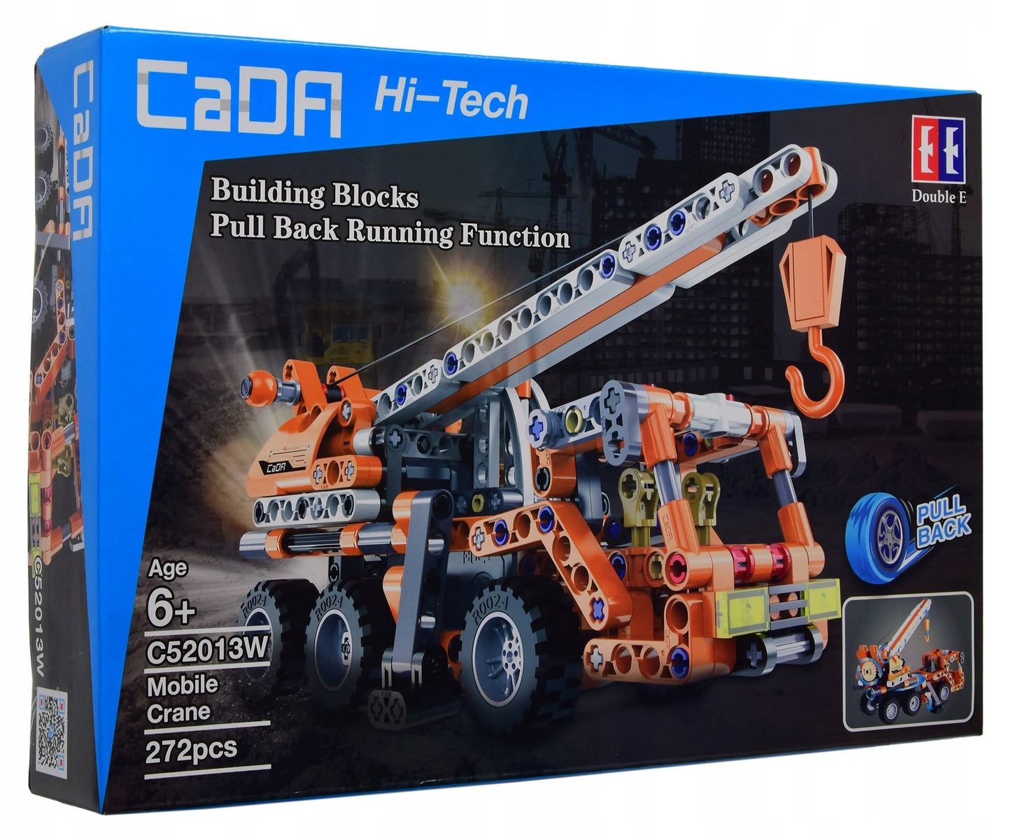 CADA TECHNIC STATYBINIAI BLOKELIAI SUNVEŽIMIS KRANAS 2IN1 ATGAL TRAUKIAMAS MECHANIZMAS DOVANAI