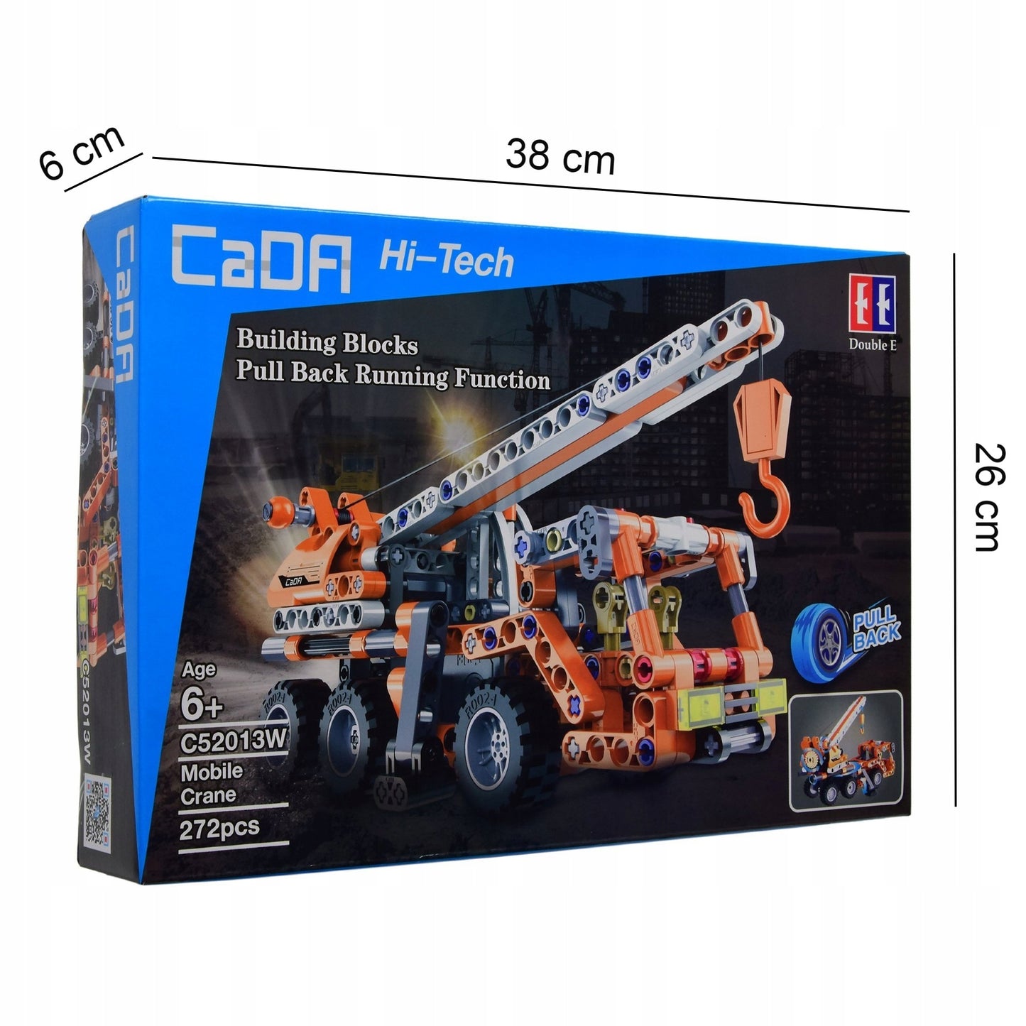 CADA TECHNIC STATYBINIAI BLOKELIAI SUNVEŽIMIS KRANAS 2IN1 ATGAL TRAUKIAMAS MECHANIZMAS DOVANAI