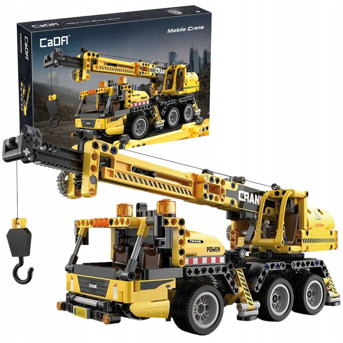 CADA TECHNIC STATYBINIAI BLOKELIAI KRANAS 37 CM DIDELĖ STATYBINĖ TRANSPORTO PRIEMONĖ 658 EL.