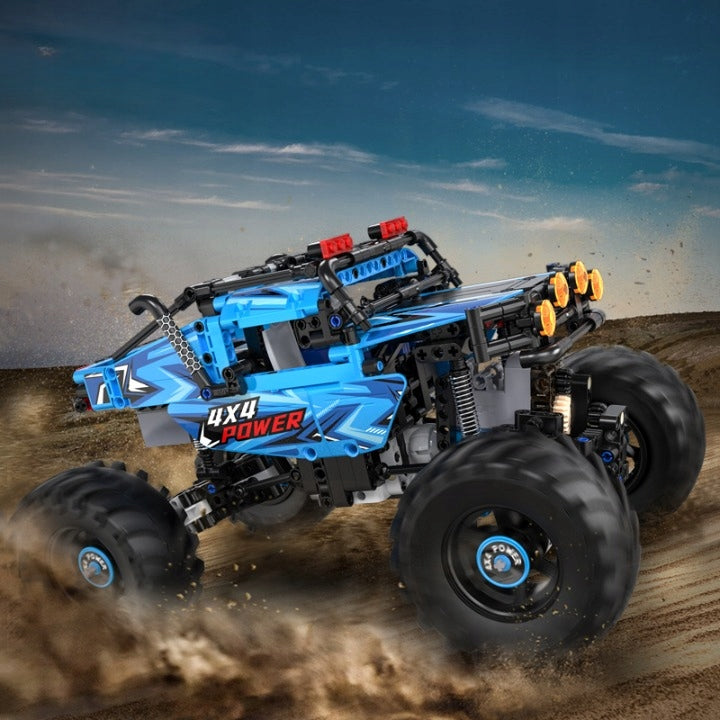 CaDA statybiniai blokeliai, nuotoliniu būdu valdomas amerikietiškas MONSTER TRUCK, 4x4, 699 el., LED