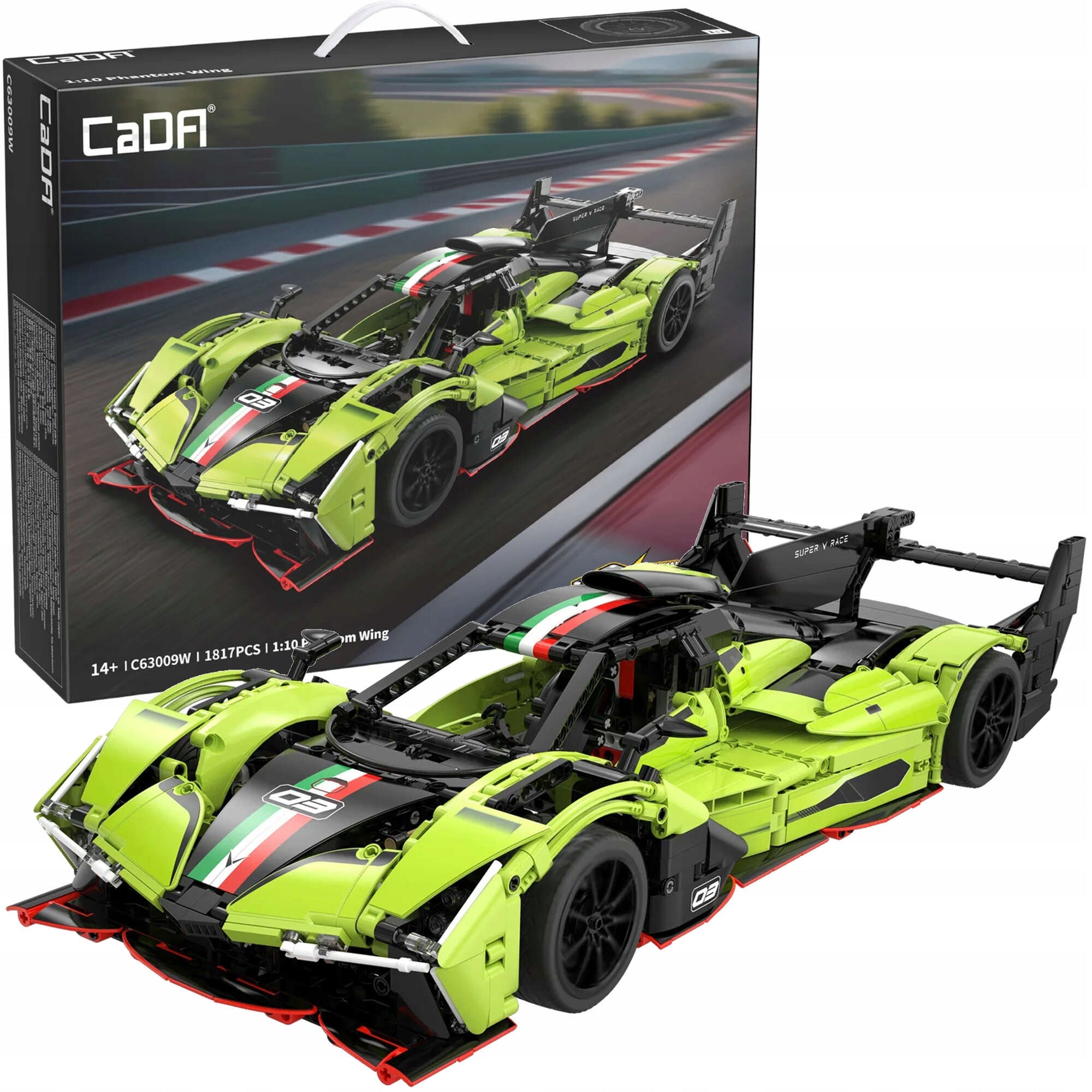 CaDA statybiniai blokeliai nuotoliniu būdu valdomas lenktyninis automobilis ir POWER SYSTEM pavara