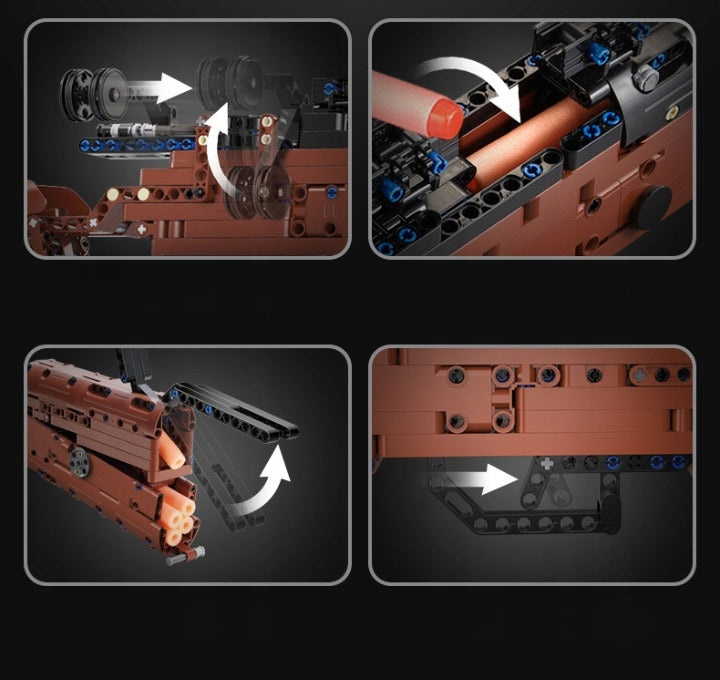 CADA Blokelių rinkinys Šautuvas 98K Didelis 653 elementai + putplasčio šoviniai