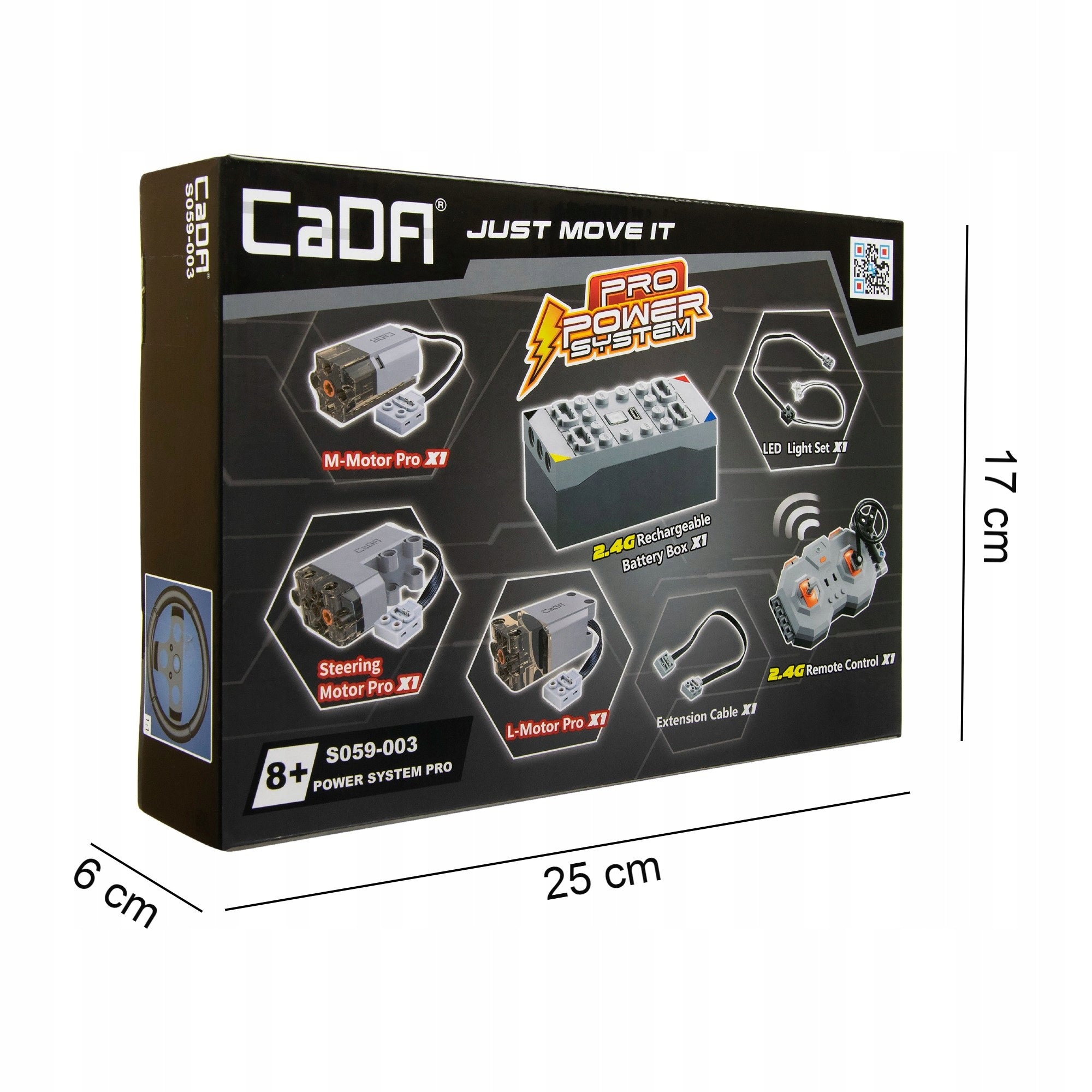 CADA PRO POWER SYSTEM RC pavara, skirta automatizuoti konstruktorių rinkinius