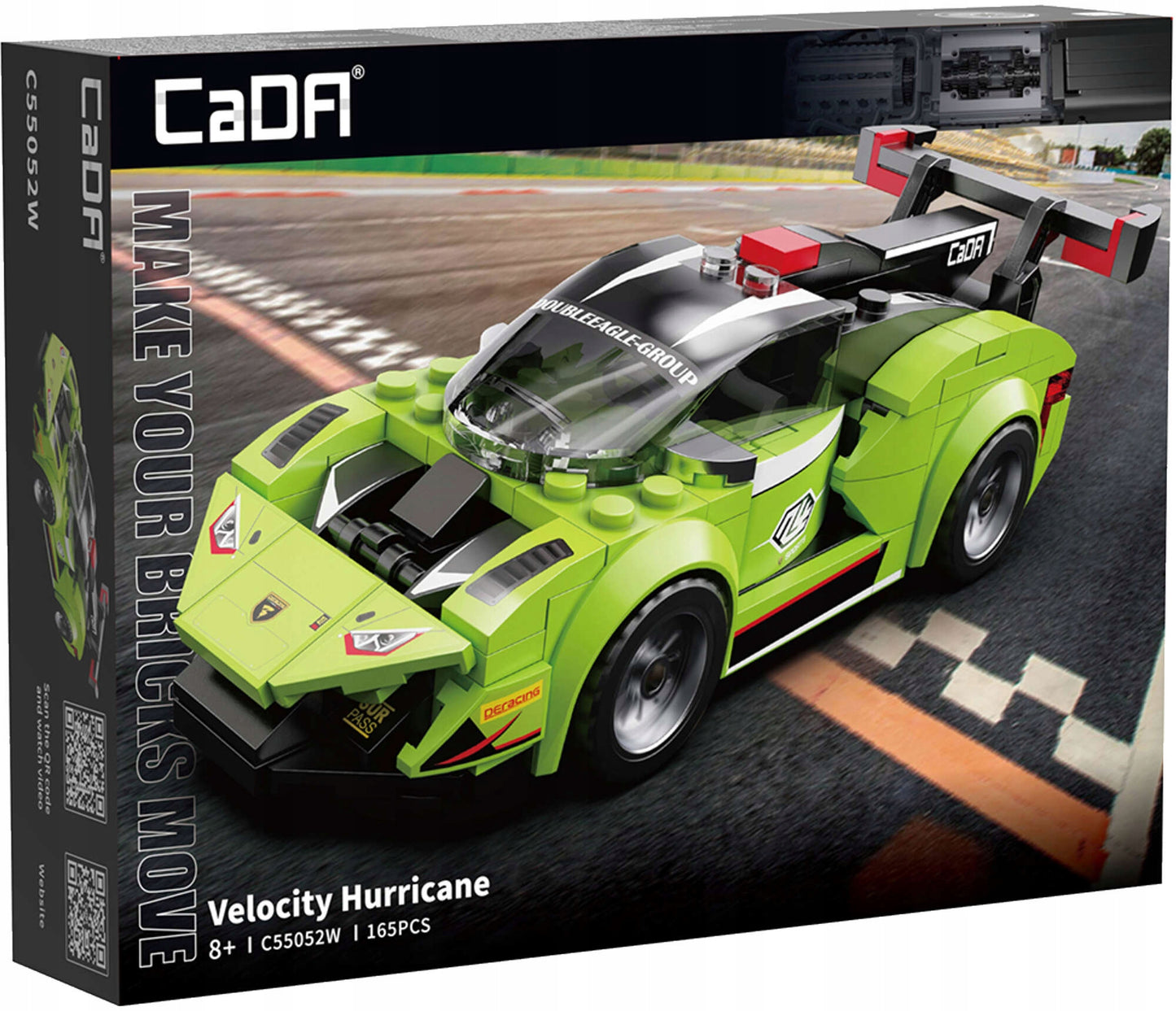 CaDA Rinkinys 4 sportinių lenktyninių mašinėlių 614 detalių 4-in-1