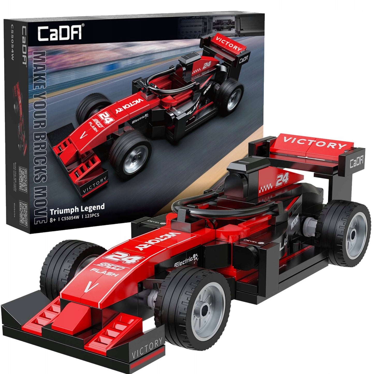 CaDA Rinkinys 4 sportinių lenktyninių mašinėlių 614 detalių 4-in-1