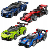 CaDA Rinkinys 4 sportinių lenktyninių mašinėlių 614 detalių 4-in-1