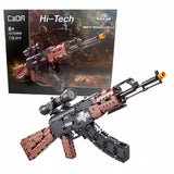 CADA Statybinių blokelių rinkinys Šautuvas AK-47 KALASHNIKOV 738 EL. Didelis