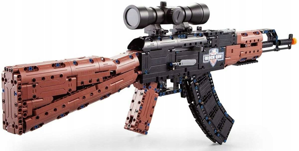 CADA Statybinių blokelių rinkinys Šautuvas AK-47 KALASHNIKOV 738 EL. Didelis
