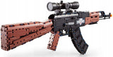CADA Statybinių blokelių rinkinys Šautuvas AK-47 KALASHNIKOV 738 EL. Didelis
