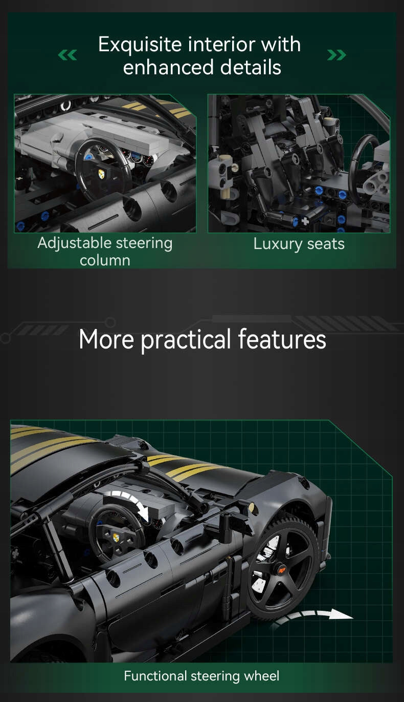 CADA Statybinių kaladėlių rinkinys JUODAS RUF GT, 1655 elementai