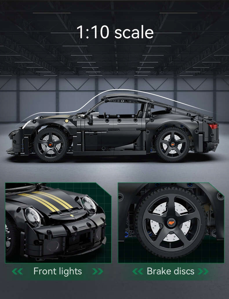 CADA Statybinių kaladėlių rinkinys JUODAS RUF GT, 1655 elementai