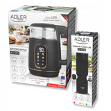 Elektrinis stiklinis virdulys 1,7 L su temperatūros reguliavimu, juodas + LCD Termosas