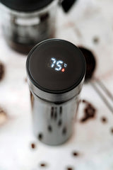 Elektrinis stiklinis virdulys 1,7 L su temperatūros reguliavimu, juodas + LCD Termosas