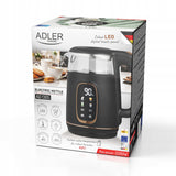 Elektrinis stiklinis virdulys su temperatūros reguliavimu, 1,7 L, juodas, virtuvei