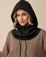 JUODAS KAMINĖLIS BALACLAVA kepuraitė MOTERIŠKA