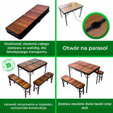 Campify Sulankstomas Stalas + 2 Suolai | Kempingo kelionių rinkinys nameliui ant ratų