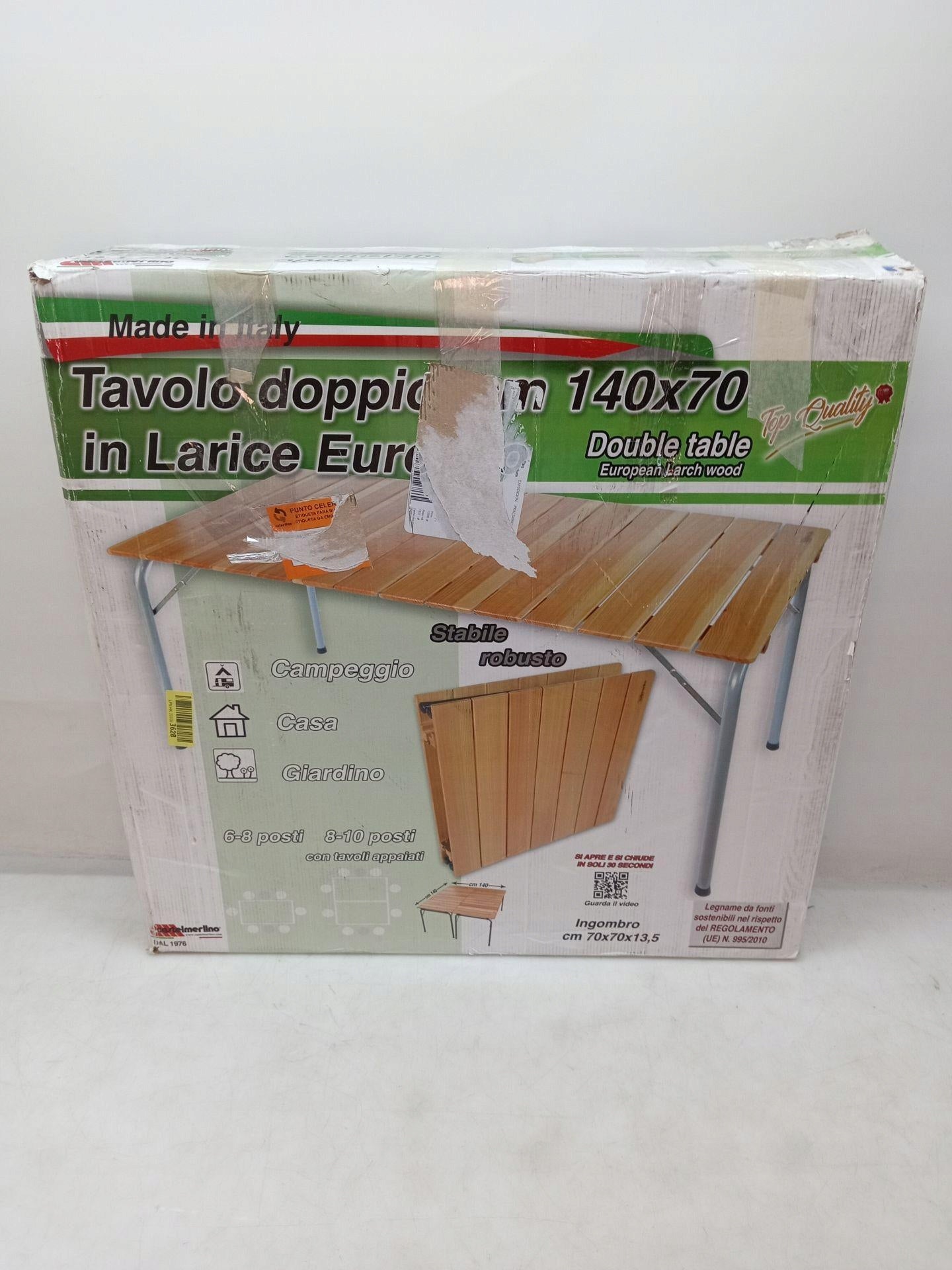 Castelmerlino sulankstomas kempingo stalas 140x70 cm