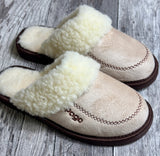 Šiltos moteriškos šlepetės iš natūralios merino vilnos, naminės šlepetės "Pago"