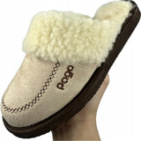 Šiltos moteriškos šlepetės iš natūralios merino vilnos, naminės šlepetės "Pago"