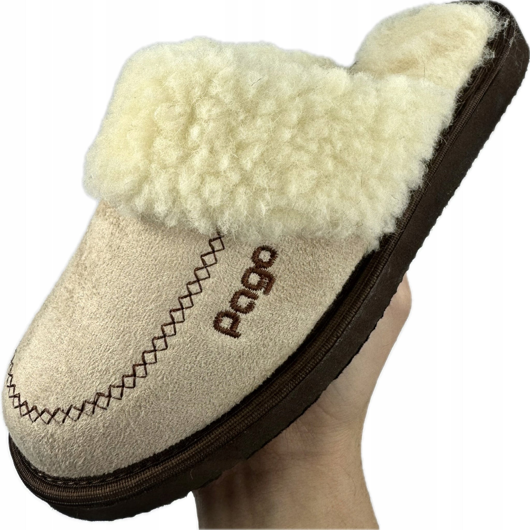 Šiltos moteriškos šlepetės iš natūralios merino vilnos, naminės šlepetės "Pago"