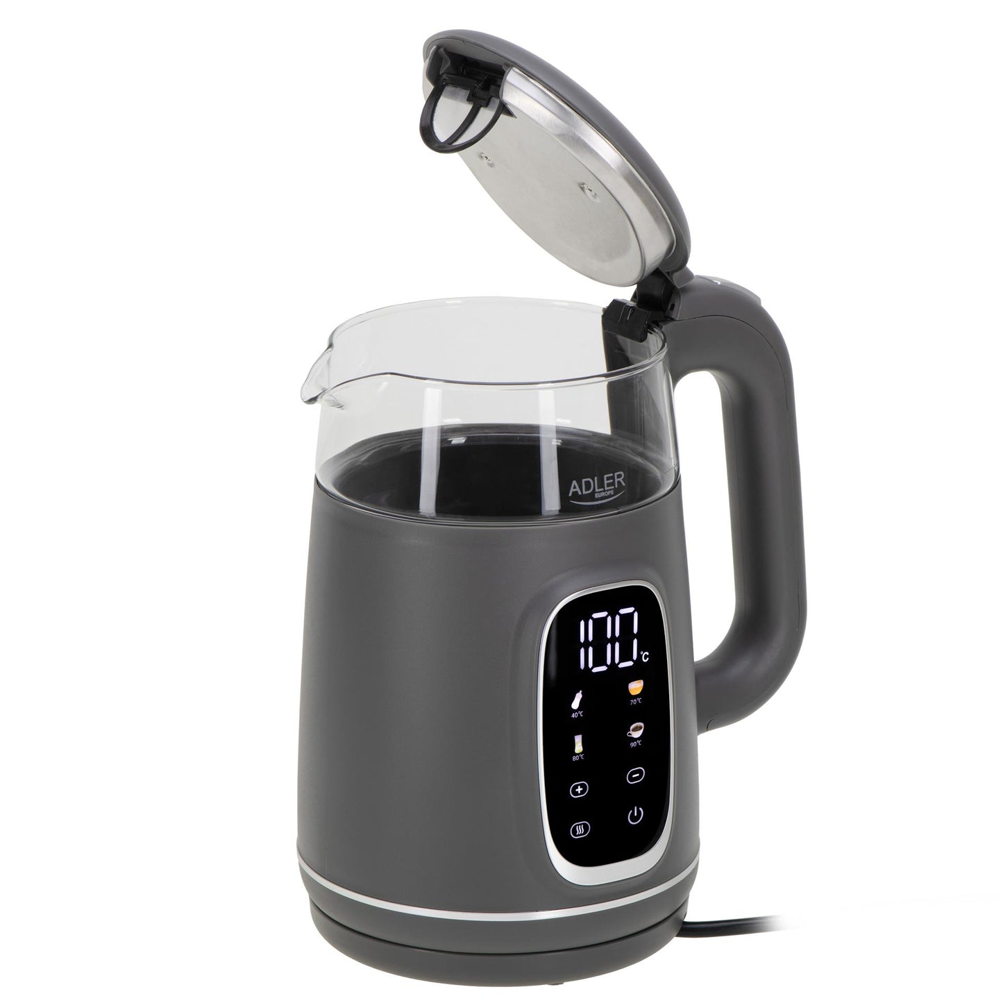 Elektrinis stiklinis virdulys su temperatūros reguliavimu, 1,7 L, 2200 W