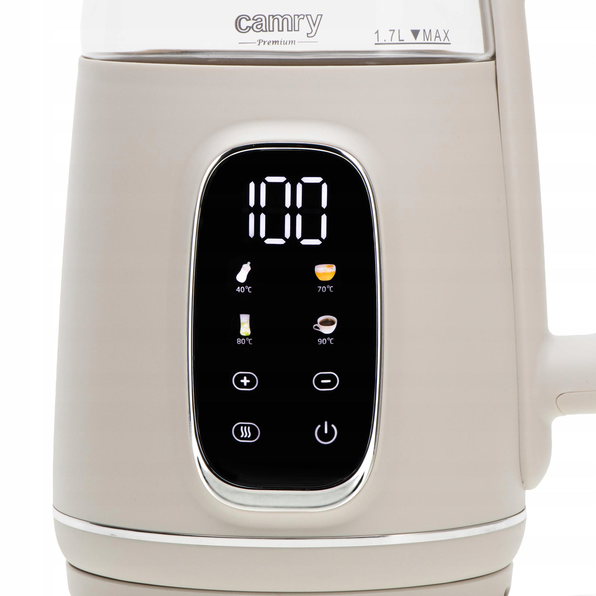 Stiklinis elektrinis virdulys su temperatūros reguliavimu, 1,7 L, 2200 W