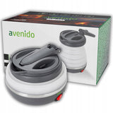 Sulankstomas silikoninis turistinis arbatinukas, pilkas, 0,6L