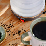 Sulankstomas silikoninis turistinis arbatinukas, pilkas, 0,6L