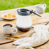 Sulankstomas silikoninis turistinis arbatinukas, pilkas, 0,6L