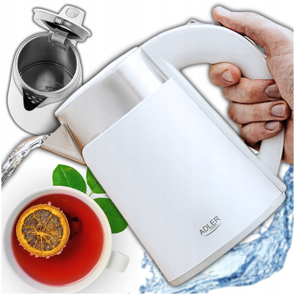 Elektrinis belaidis metalinis virdulys 800W 0,6 L baltas