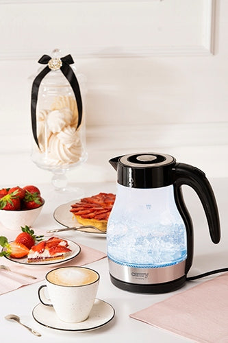 Belaidis stiklinis elektrinis virdulys 1,7 L 2200 W LED