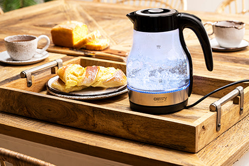 Belaidis stiklinis elektrinis virdulys 1,7 L 2200 W LED