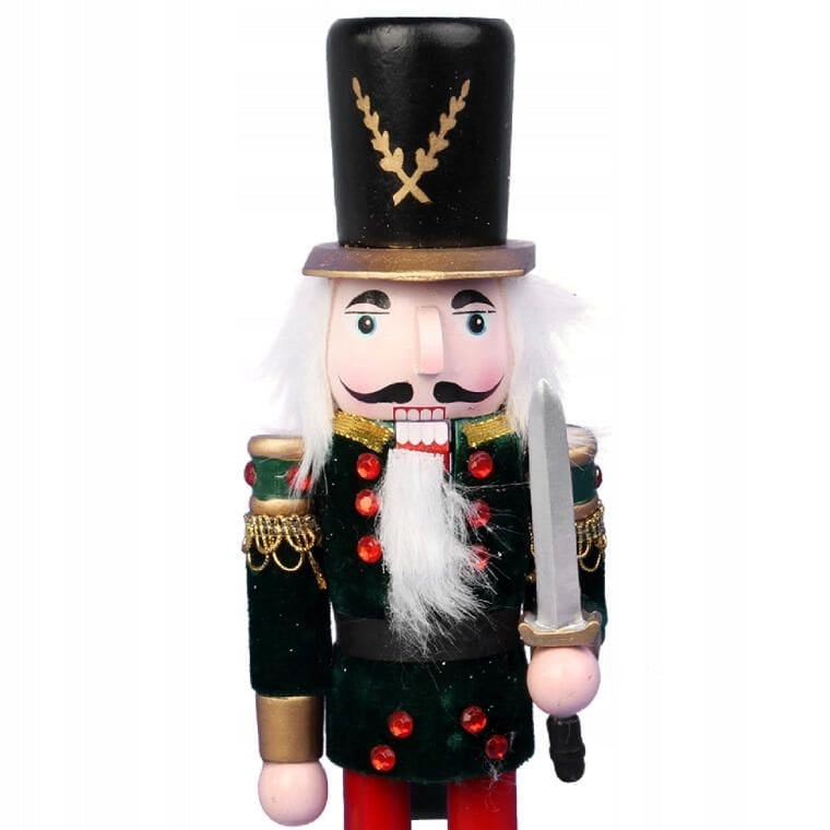 Juodas medinis kalėdinis riešutų skaldiklis, dekoratyvinė figūrėlė, 30 cm