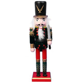 Juodas medinis kalėdinis riešutų skaldiklis, dekoratyvinė figūrėlė, 30 cm