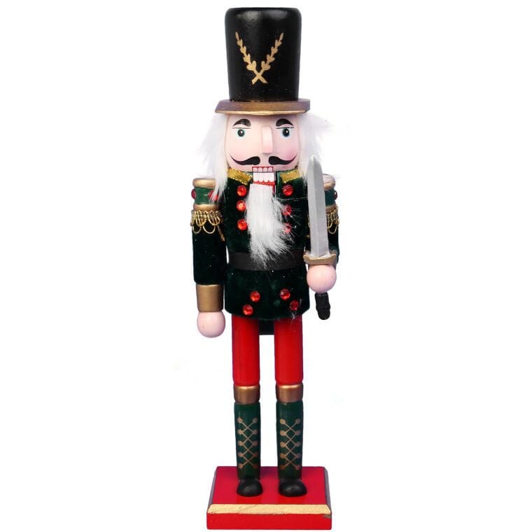 Juodas medinis kalėdinis riešutų skaldiklis, dekoratyvinė figūrėlė, 30 cm