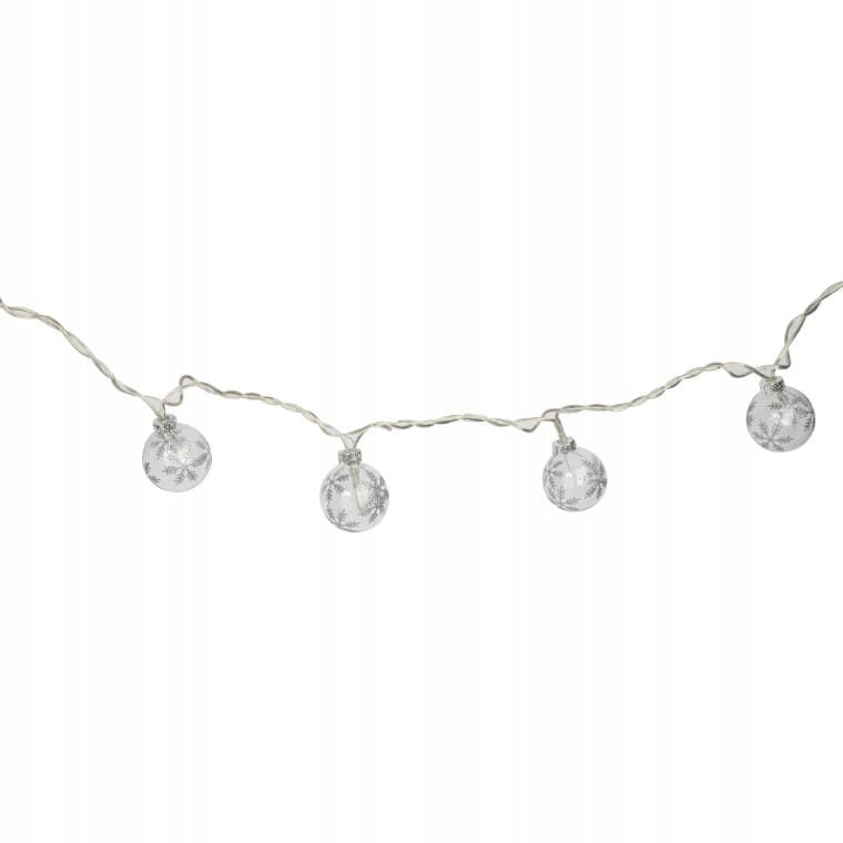 Raudoni stikliniai kalėdiniai burbulai su LED apšvietimu 16 vnt. PAPUOŠALAI