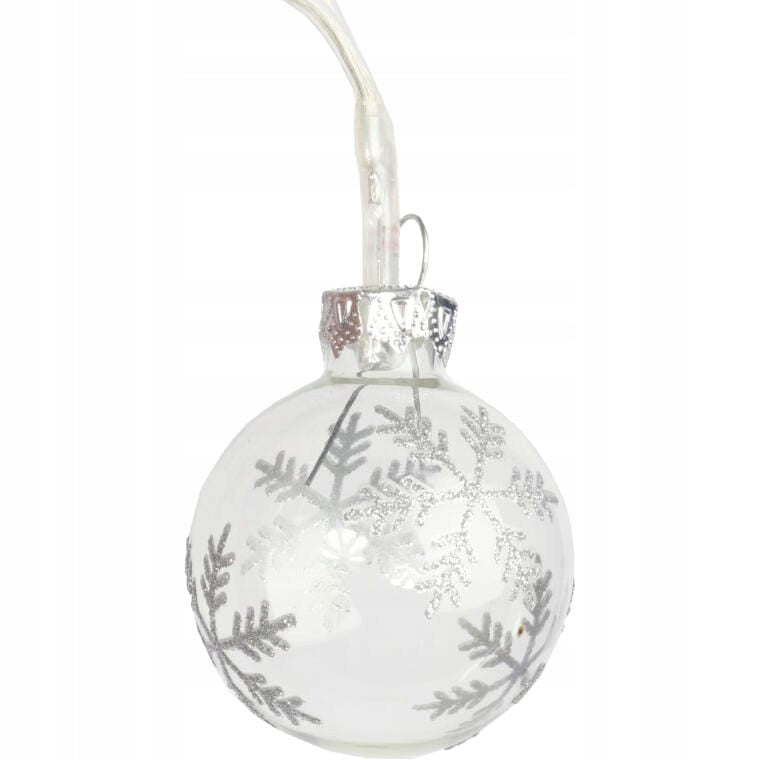 Raudoni stikliniai kalėdiniai burbulai su LED apšvietimu 16 vnt. PAPUOŠALAI