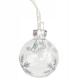 Raudoni stikliniai kalėdiniai burbulai su LED apšvietimu 16 vnt. PAPUOŠALAI