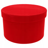 Raudoni veliūriniai gėlių dėžutės su dangteliu, dovanų dėžutės gėlėms, 3 vnt.