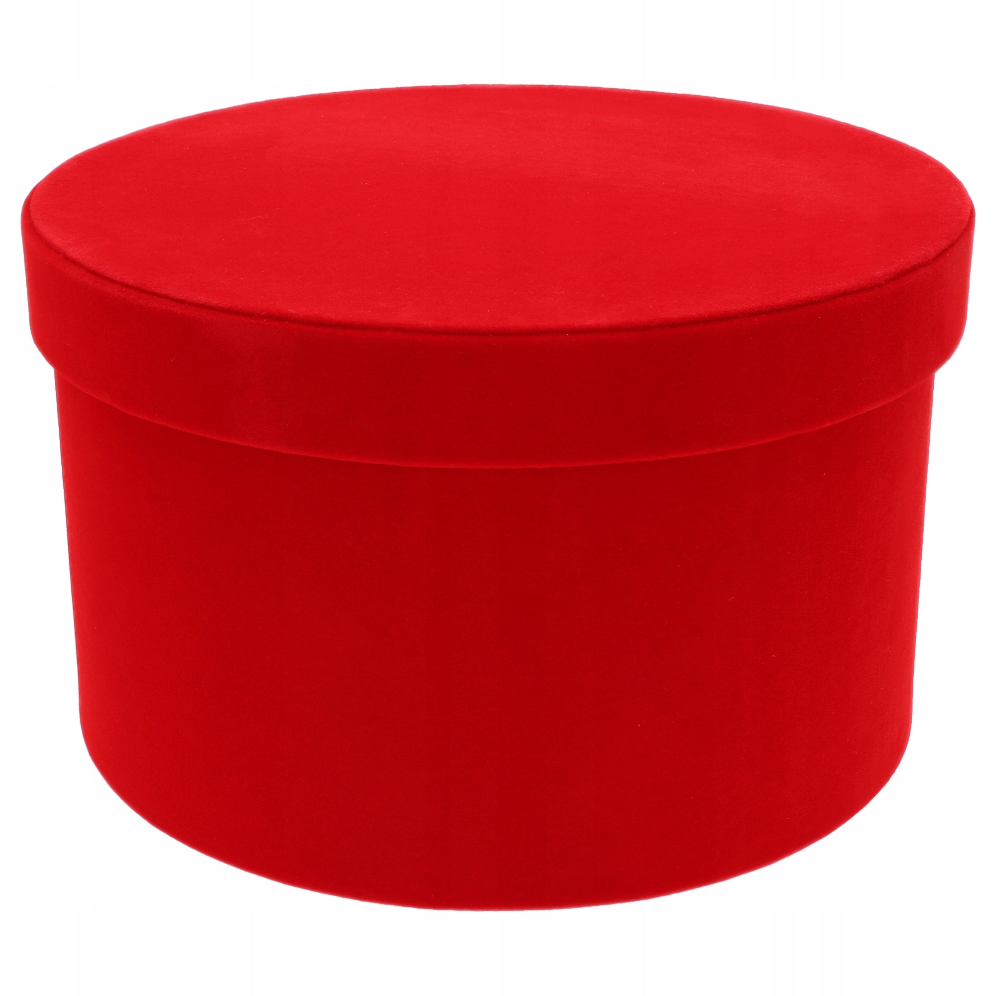 Raudoni veliūriniai gėlių dėžutės su dangteliu, dovanų dėžutės gėlėms, 3 vnt.