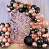 Balionų dekoracija Gimtadienis Vestuvės Vestuvės Juoda Rožinė 18 30 40 50 104 elementai