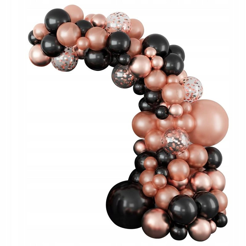 Balionų dekoracija Gimtadienis Vestuvės Vestuvės Juoda Rožinė 18 30 40 50 104 elementai